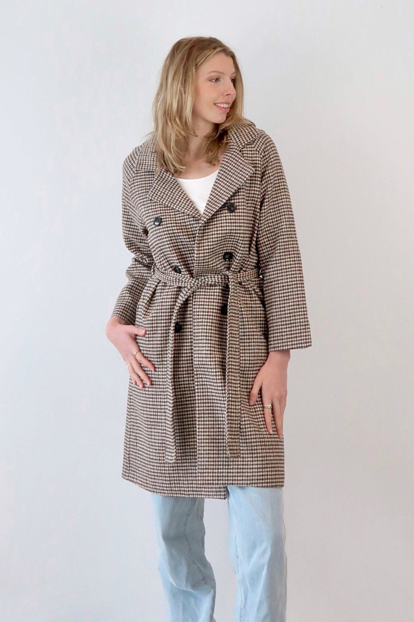 90s college girl plaid pattern coat - SCG_COLLECTIONSOuterwear