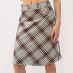 90s college midi skirt in grey check - SCG_COLLECTIONSBottom