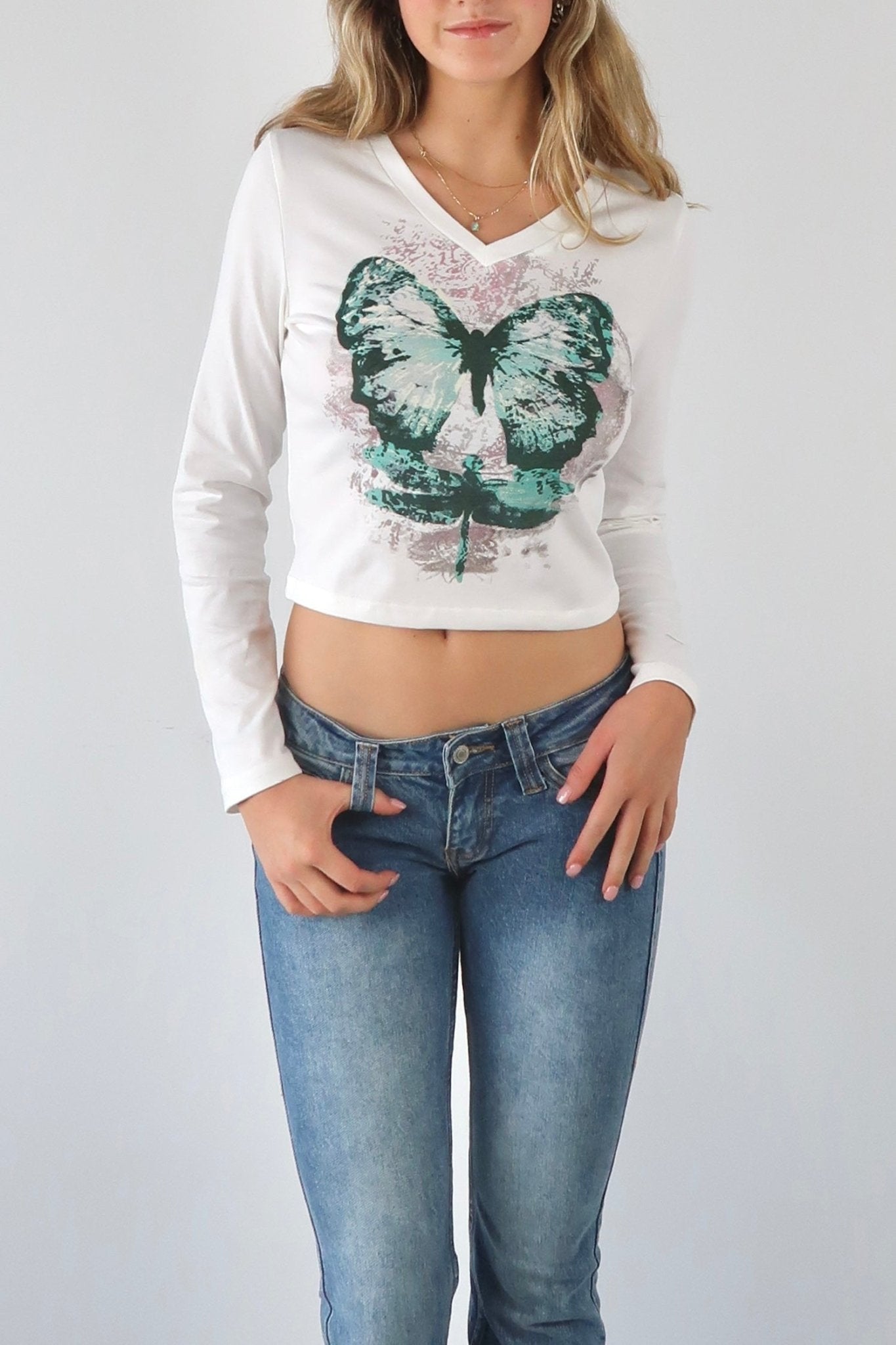 Butterfly long sleeves baby tee - SCG_COLLECTIONS