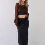 Chocolate retro knit crop top - SCG_COLLECTIONSsweater