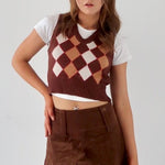 Cool girl argyle print vest - SCG_COLLECTIONSsweater