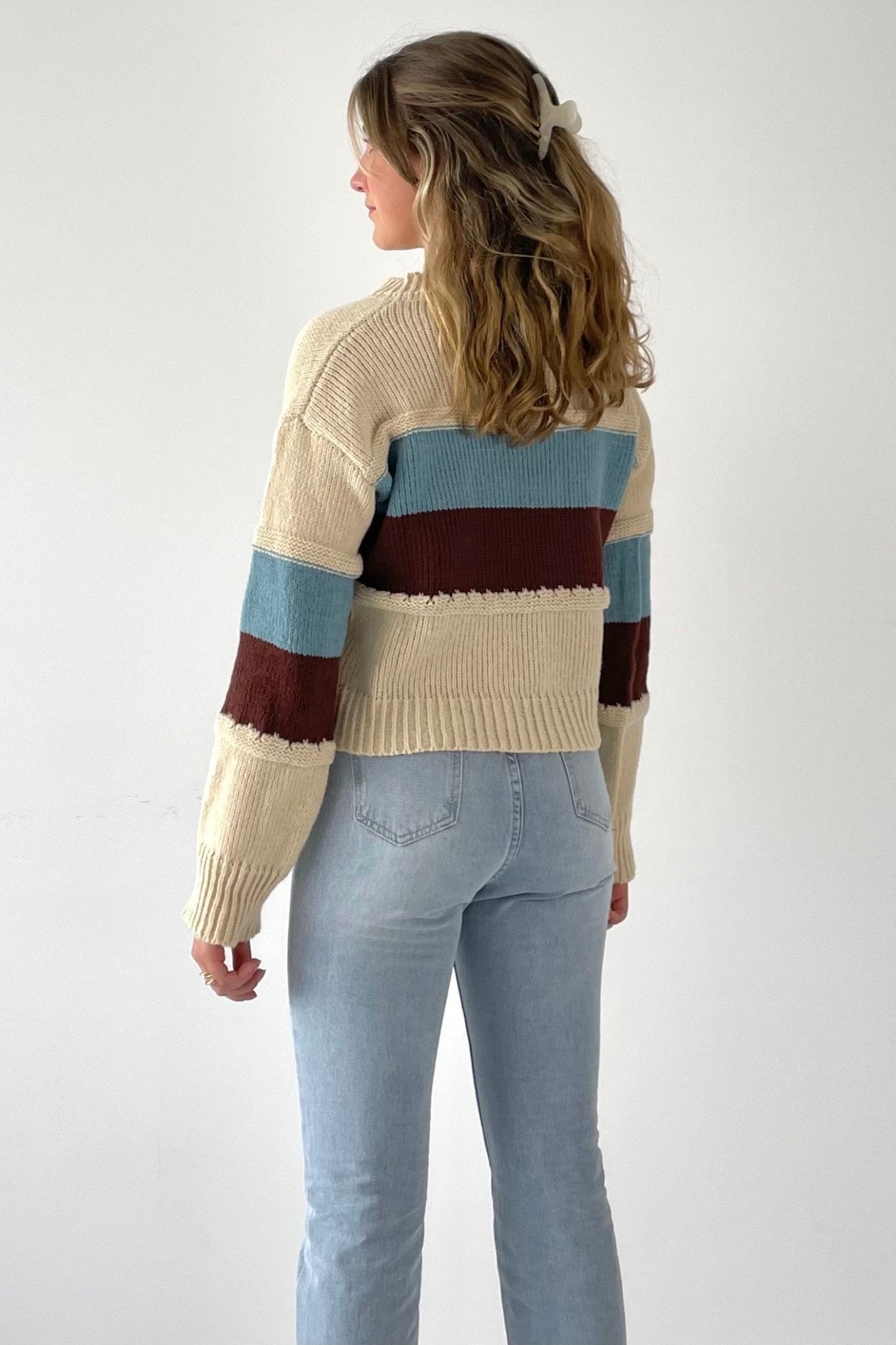 Elegant stripe pattern button front cardigan - SCG_COLLECTIONSsweater
