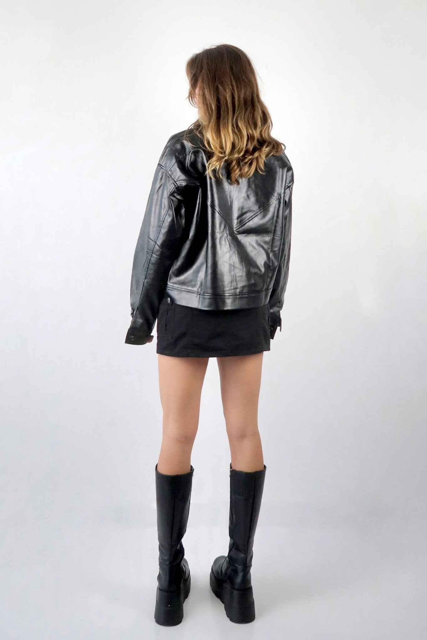 Faux leather front pocket jacket - SCG_COLLECTIONSOuterwear