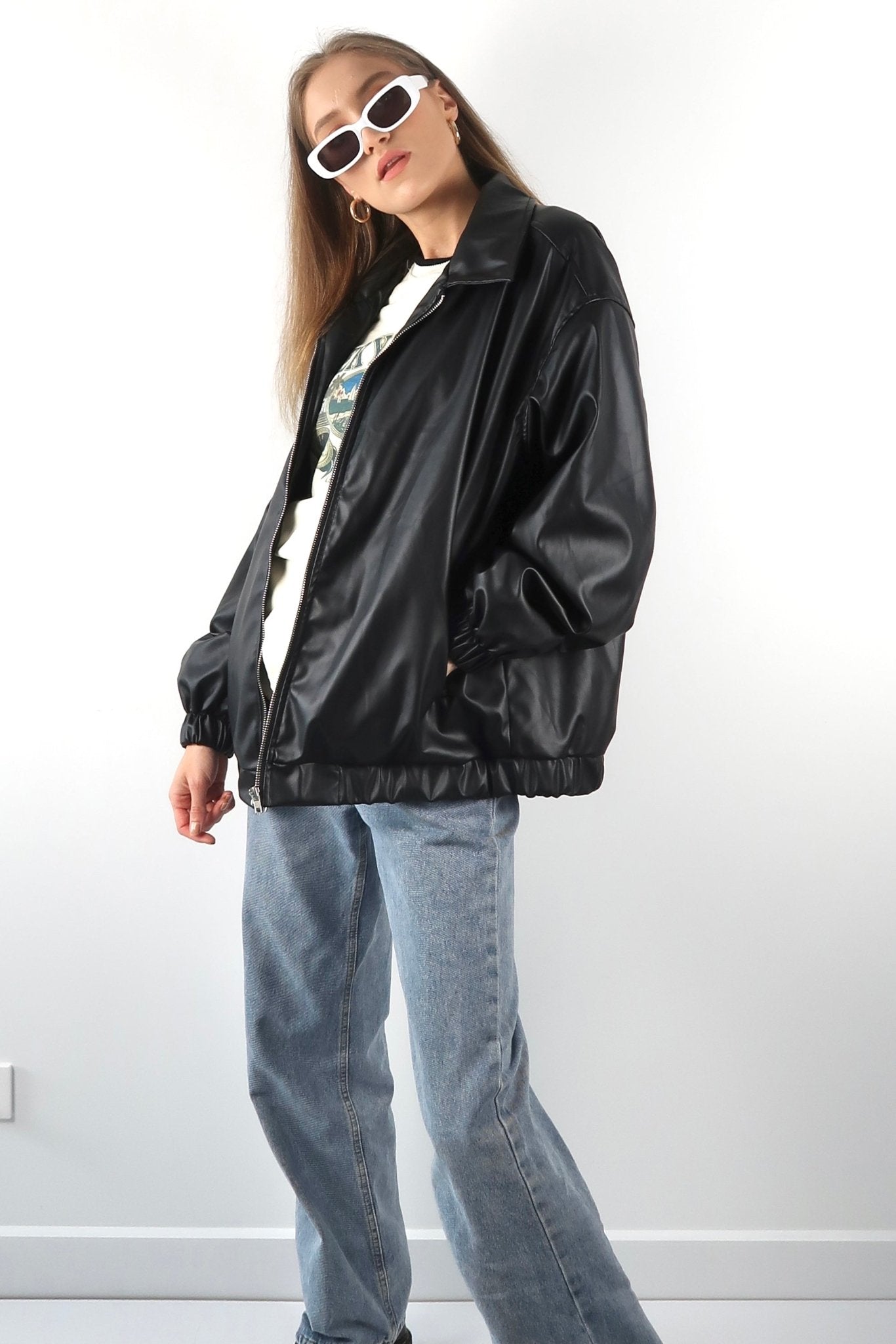 Faux leather zip up jacket - SCG_COLLECTIONSOuterwear