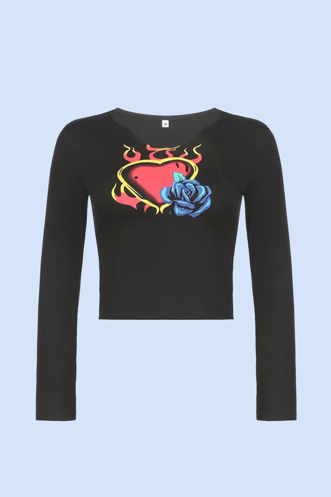 Flaming heart long sleeves baby tee - SCG_COLLECTIONS