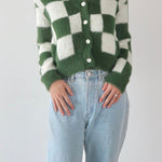 Fluffy check knit cardigan - SCG_COLLECTIONSsweater