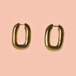 Gold rectangle hoop earrings - SCG_COLLECTIONSAccessory