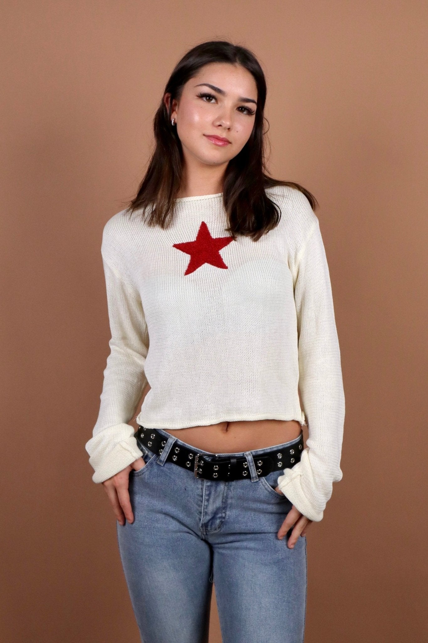 Luna Star Long Sleeve Knit Top - SCG_COLLECTIONSsweater