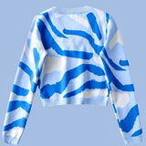 Ocean pattern v-neck cardigan - SCG_COLLECTIONSsweater