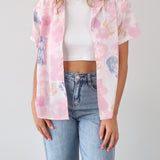 Pinky floral button down shirt - SCG_COLLECTIONSTop