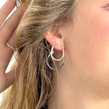 Silver double hoop earrings - SCG_COLLECTIONSAccessory