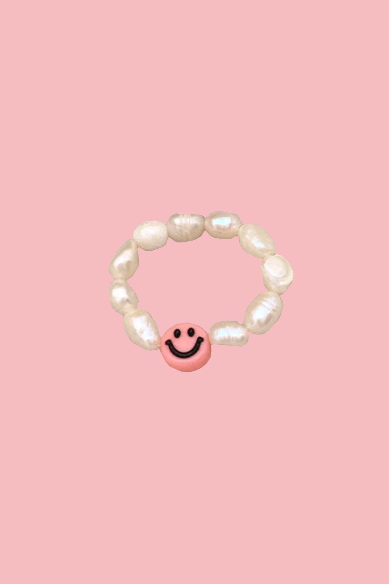 Smiley face pearl beaded ring - SCG_COLLECTIONS