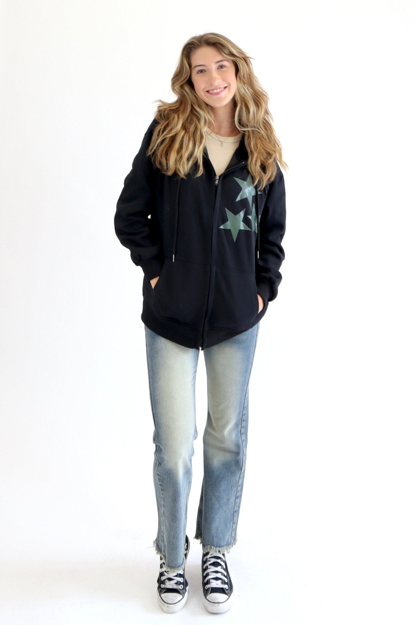 Star girl zipper through hoodie - SCG_COLLECTIONSOuterwear