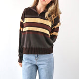 Stripe pattern zip front sweater - SCG_COLLECTIONSsweater