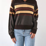 Stripe pattern zip front sweater - SCG_COLLECTIONSsweater