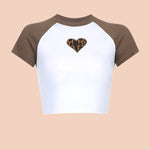 Y2K heart pattern baby tee - SCG_COLLECTIONS
